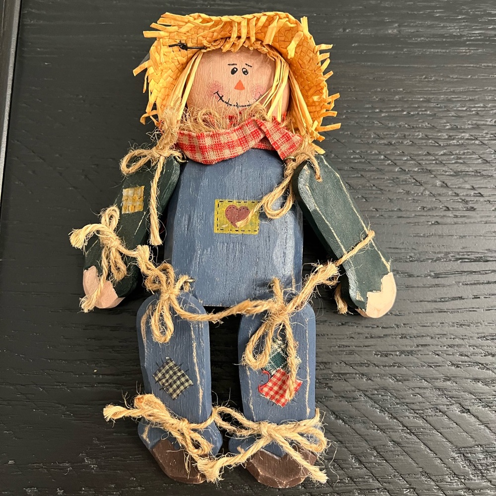 Terry’s Village Fall Holiday Sitting Scarecrow